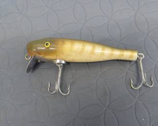 Lot 137. Paw Paw 3 3/4" wooden Baby Pike with tack eyes