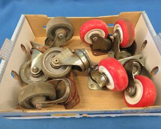 Lot 495. Two sets of four matching heavy-duty casters