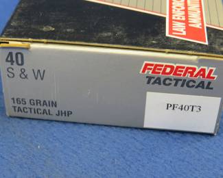 Lot 349. Fifty Federal Tactical 40 S&W rounds