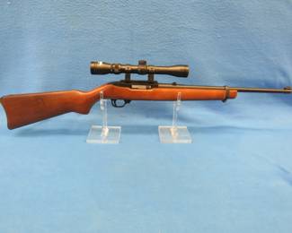 Lot 10. Ruger 10/22 semi-auto rifle with a Powerline 3-9 x 32 scope. Includes case and one magazine. SN 251-02996