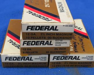 Lot 150. Twenty Federal 12-gauge 00 Buckshot rounds