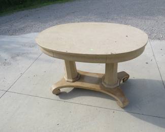 Lot 122. Oval-shaped table on castors 43" x 27" x 30"
