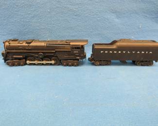 Lot 167. 1950-1953 Lionel S-2 turbine P.R.R. 6-8-6 Locomotive {#}681 and tender