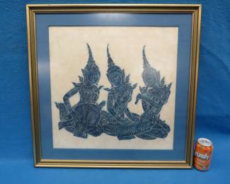 Lot 141. Thailand temple rubbing.&nbsp; 26" x 26"