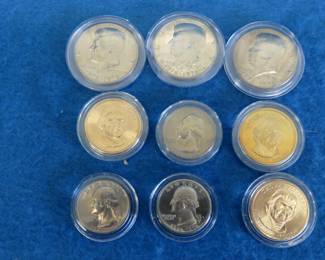 Lot 420. Three Dollars, Three Halves and Three Quarters from each mint P,D and S