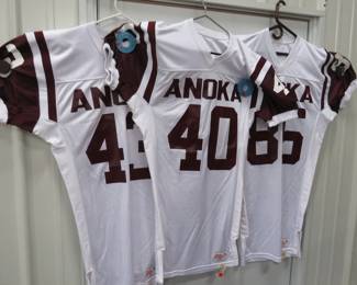 Lot 202. 3 NOS Anoka football jerseys. All size Large