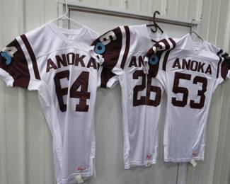 Lot 204. 3 NOS Anoka football jerseys