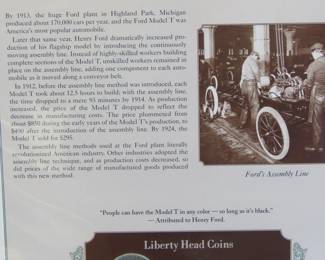 Lot 342. 1913 Liberty Head half, quarter and dime presented in a display that includes a historic photograph and historical comment.