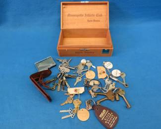Lot 52. Another Earle Brown cigar box with keys from the Earle Brown Farm