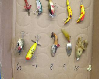 Lot 201. Ten vintage fishing baits