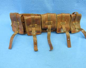 Lot 329. Swedish Model 1910 leather cartridge belt marked 1919.