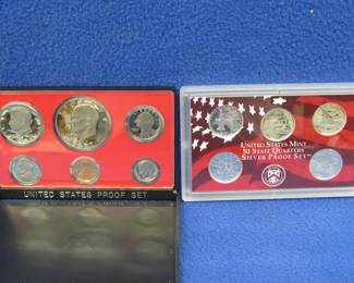 Lot 315. 2001 S US Mint 50 State Quarters Silver proof set and a 1977 US Mint proof set