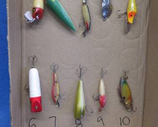 Lot 200. Ten vintage fishing baits