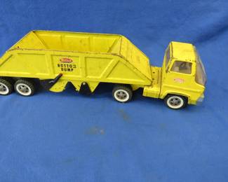 Lot 55. Vintage metal Tonka bottom dump tractor & trailer
