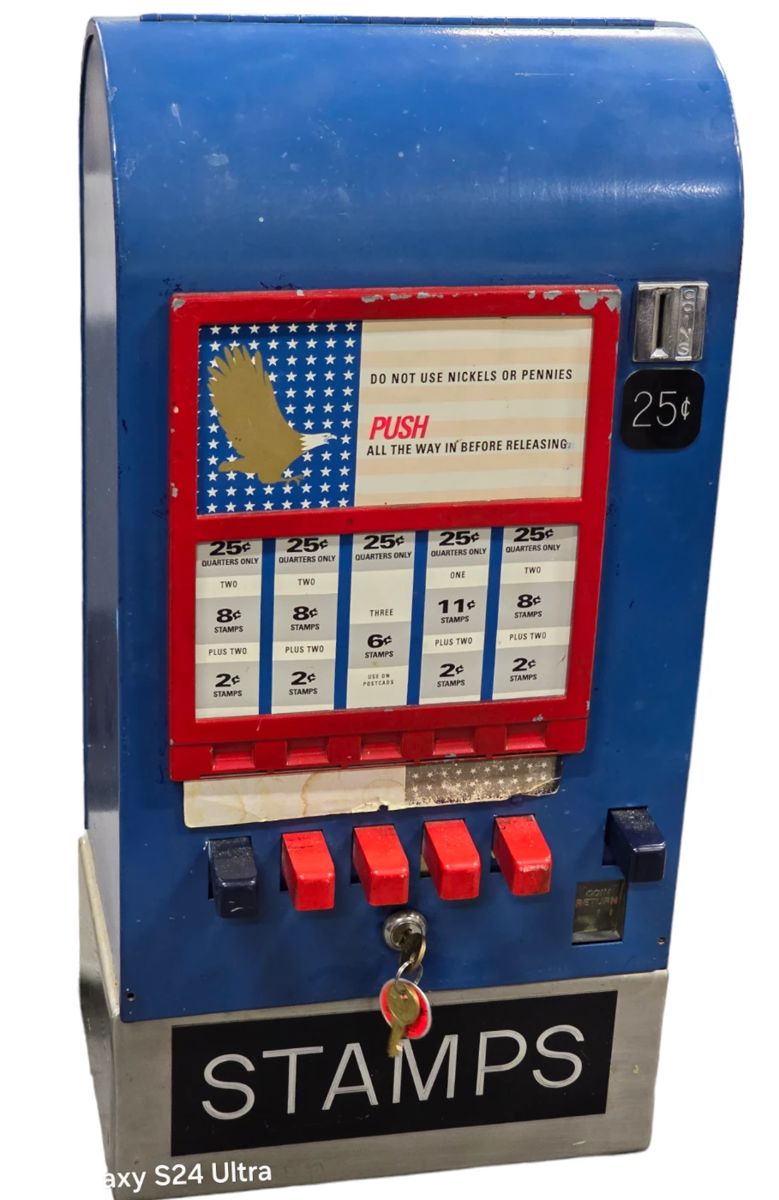 Vintage gambling device disguised as stamp box