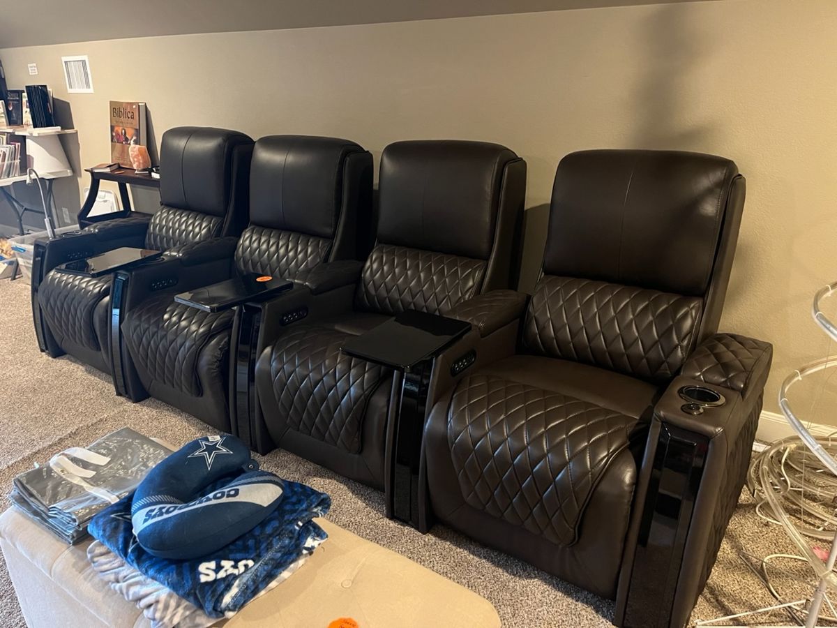 HOME THEATER SEATING - Power, multi-function leather seating!