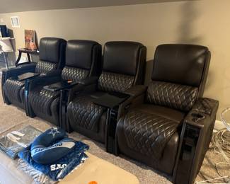 HOME THEATER SEATING - Power, multi-function leather seating!