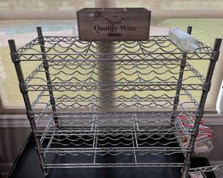 Pair of stainless steel Omega WINE RACKS 