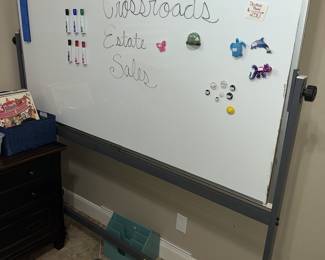 Large white board on stand