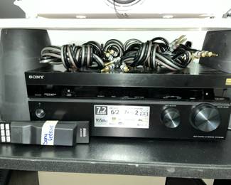 SONY STR-DN1080 multi-channel AV receiver w/ remote and heavy cables