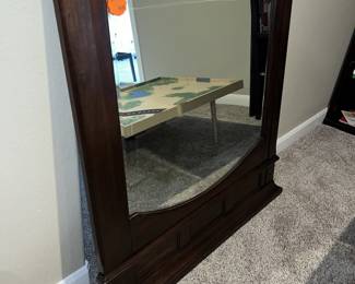 Large, framed mirror for dresser