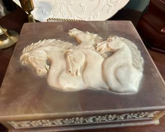 Incolay Carved Stone Box