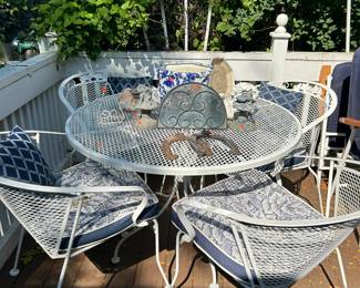 Wrought Iron Table and 4 Chairs Patio Set