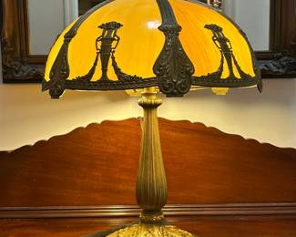 Victorian Slag Glass Lamp