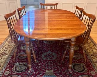 Ethan Allen by Baumritter Solid Cherry Dining Table & 6 Chairs