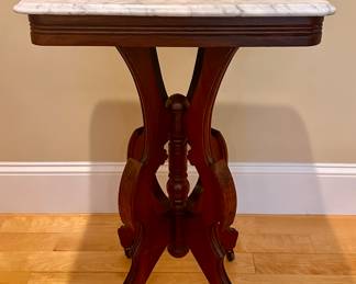 Victorian Eastlake Table with Marble Top