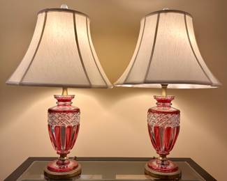 (2) Pink Cut to Clear Lamps