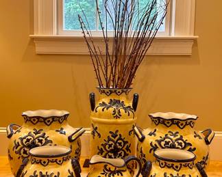 Portugal Blue & Yellow Assorted Pottery 