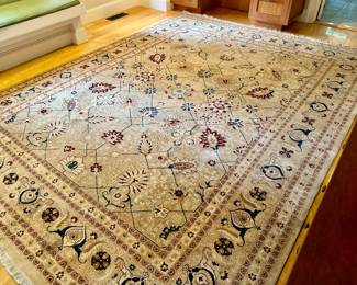 Area Rug - approx. 9' x 11' (mustard, rust, navy)