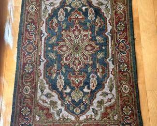 Scatter Rug (Teal, Cream, Maroon)