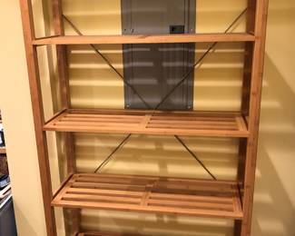 6 ft. tall bamboo shelf with adjustable shelves (71”H, 41”W, 15”D)