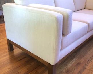 Side view of sofa - note textured upholstery