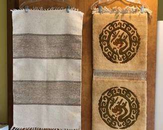 Wool weaving, small Chinese rug with dragons