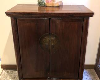 Asian elm cabinet #2 from Glenn Richards (26"W, 14"D, 32.5"H) Slides are slightly angled - wider at bottom