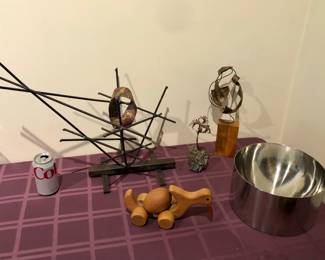 Table top sculptures, Arne Jacobsen Cylinda Line stainless bowl