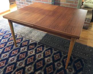 DUX teak flip top extension dining table, made in Sweden (As shown: 47.5"L, 39.5"W, 28.5"H)