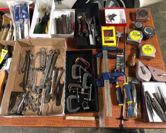 Wrenches, clamps, sockets, tape measures, punches