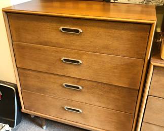 Mid-century walnut dresser by B.P. John (32”W, 19”D, 37”H)
