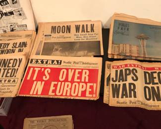 Vintage Seattle newspapers