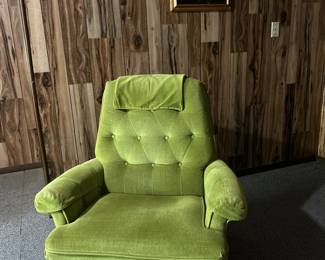 green crushed velvet chair