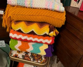 Vintage hand made afghans 