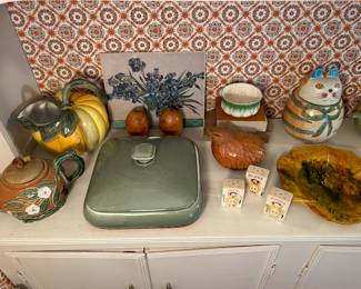 Vintage Nouveau Majolica teapot.