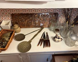 Antique brass utensils.