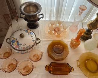 Vintage Silver champagne bucket, Vintage Villeroy & Boch pot with lid.