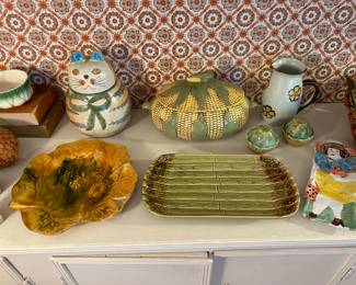 Vintage Bordallo Pinheiro Portugal Majolica Asparagus dish