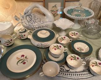 Vintage Jack in the Pulpit vase, vintage swan tureen